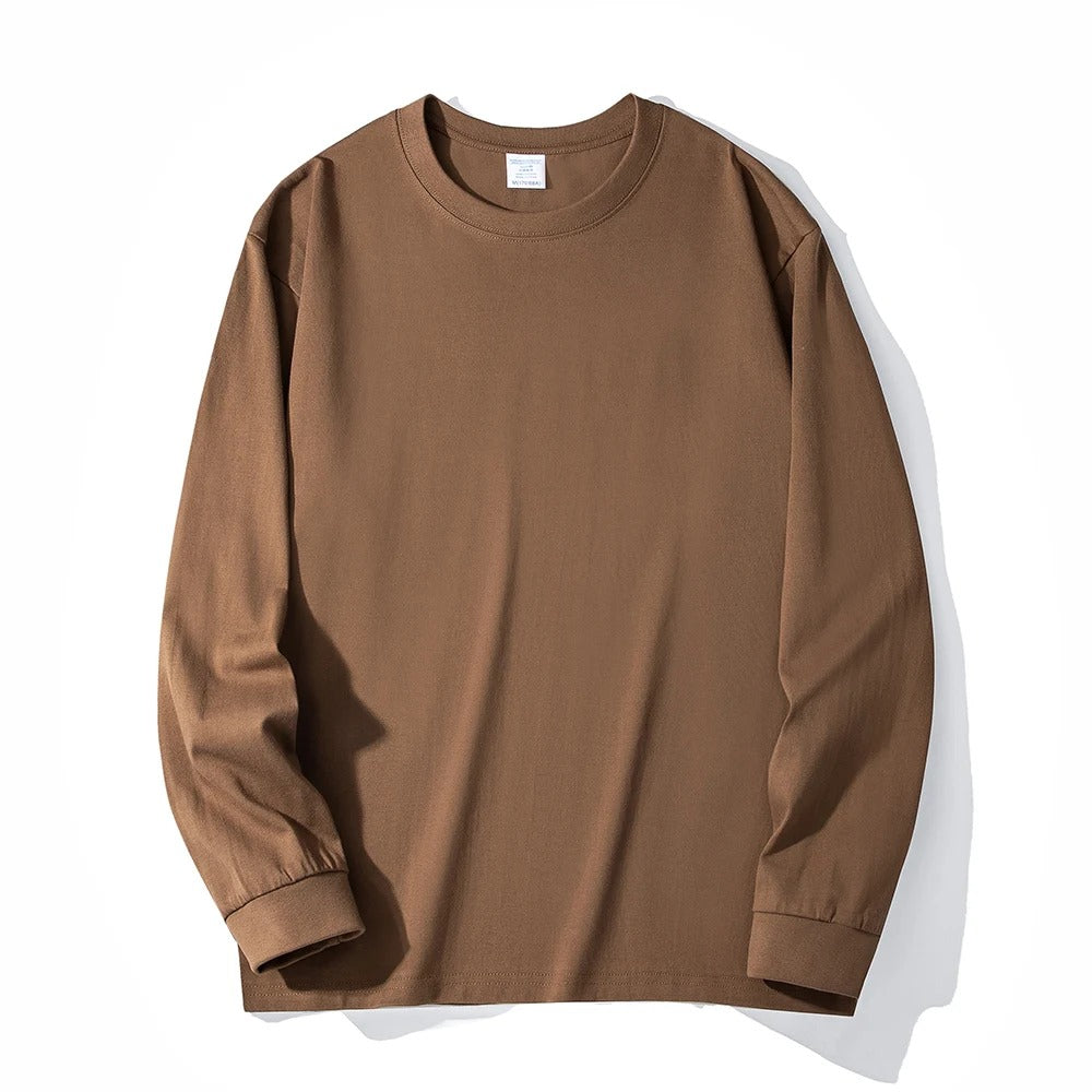 Heavyweight pure cotton long-sleeved T-shirt