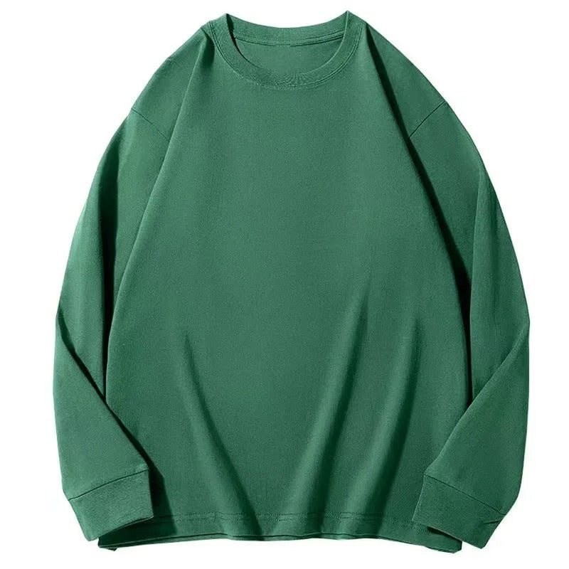 Heavyweight pure cotton long-sleeved T-shirt