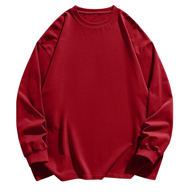 Heavyweight pure cotton long-sleeved T-shirt