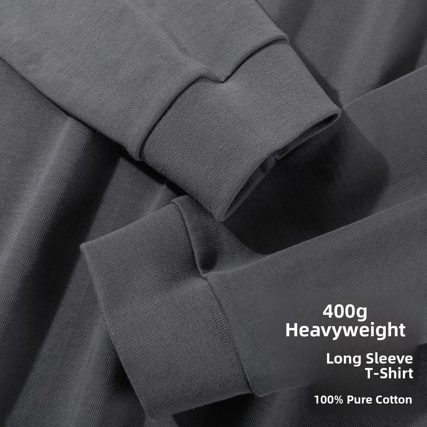 Heavyweight pure cotton long-sleeved T-shirt